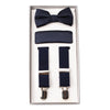 KSBH10 L Boys Braces, Bow Tie & Hank Tie Set - Navy